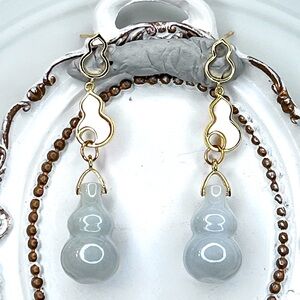 🔥New Collection🔥 Handmade Freshwater Pearl Jade and Jadeite Collection Earrings